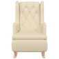 vidaXL Schaukelsessel mit Kautschukholz-Beinen Creme Stoff vidaXL Schaukelsessel mit Kautschukholz-Beinen Creme Stoff