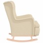 vidaXL Schaukelsessel mit Kautschukholz-Beinen Creme Stoff vidaXL Schaukelsessel mit Kautschukholz-Beinen Creme Stoff