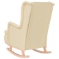 vidaXL Schaukelsessel mit Kautschukholz-Beinen Creme Stoff vidaXL Schaukelsessel mit Kautschukholz-Beinen Creme Stoff