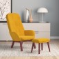 vidaXL Relaxsessel mit Hocker Senfgelb Samt vidaXL Relaxsessel mit Hocker Senfgelb Samt