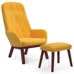 vidaXL Relaxsessel mit Hocker Senfgelb Samt