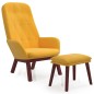 vidaXL Relaxsessel mit Hocker Senfgelb Samt vidaXL Relaxsessel mit Hocker Senfgelb Samt