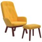 vidaXL Relaxsessel mit Hocker Senfgelb Samt vidaXL Relaxsessel mit Hocker Senfgelb Samt