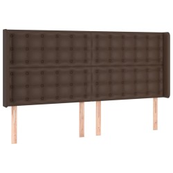 vidaXL Kopfteil mit Ohren Braun 163x16x118/128 cm Kunstleder