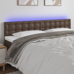 vidaXL LED Kopfteil Braun 160x5x78/88 cm Kunstleder
