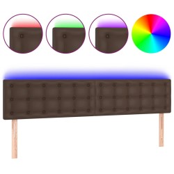 vidaXL LED Kopfteil Braun 160x5x78/88 cm Kunstleder