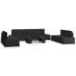 8-tlg. Garten-Lounge-Set Poly Rattan Schwarz 8-tlg. Garten-Lounge-Set Poly Rattan Schwarz