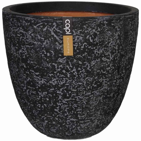 Capi Blumentopf Nature Rock Rund 35 x 33 cm Anthrazit PKRCZ211