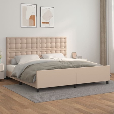 vidaXL Bettgestell mit Kopfteil Cappuccino-Braun 200x200 cm Kunstleder