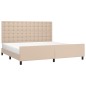 vidaXL Bettgestell mit Kopfteil Cappuccino-Braun 200x200 cm Kunstleder vidaXL Bettgestell mit Kopfteil Cappuccino-Braun 200x200 cm Kunstleder