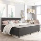 vidaXL Boxspringbett Dunkelgrau Stoff 200x200 cm vidaXL Boxspringbett Dunkelgrau Stoff 200x200 cm
