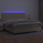 vidaXL Boxspringbett mit Matratze & LED Cappuccino-Braun 200x200cm vidaXL Boxspringbett mit Matratze & LED Cappuccino-Braun 200x200cm
