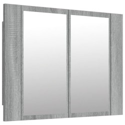 vidaXL LED-Spiegelschrank Grau Sonoma 60x12x45 cm Holzwerkstoff