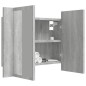 vidaXL LED-Spiegelschrank Grau Sonoma 60x12x45 cm Holzwerkstoff vidaXL LED-Spiegelschrank Grau Sonoma 60x12x45 cm Holzwerkstoff