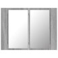 vidaXL LED-Spiegelschrank Grau Sonoma 60x12x45 cm Holzwerkstoff vidaXL LED-Spiegelschrank Grau Sonoma 60x12x45 cm Holzwerkstoff