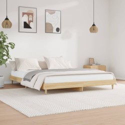 vidaXL Bettgestell Sonoma-Eiche 140x200 cm Holzwerkstoff