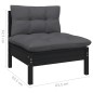 vidaXL 7-tlg. Garten-Lounge-Set mit Kissen Schwarz Kiefer Massivholz vidaXL 7-tlg. Garten-Lounge-Set mit Kissen Schwarz Kiefer Massivholz