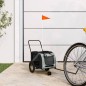 vidaXL Fahrradanhänger Hunde Grau und Schwarz Oxford-Gewebe und Eisen vidaXL Fahrradanhänger Hunde Grau und Schwarz Oxford-Gewebe und Eisen