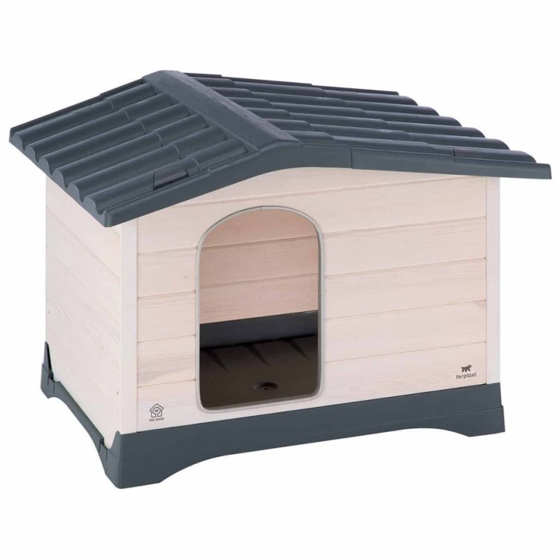 Ferplast Hundehütte Lodge 70 Grau 73 x 59 x 54,5 cm 87247099 Ferplast Hundehütte Lodge 70 Grau 73 x 59 x 54,5 cm 87247099