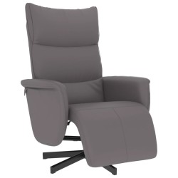 vidaXL Relaxsessel mit Fußteil Grau Kunstleder