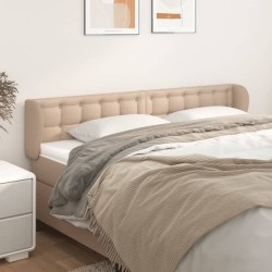 vidaXL Kopfteil mit Ohren Cappuccino-Braun 203x23x78/88 cm Kunstleder