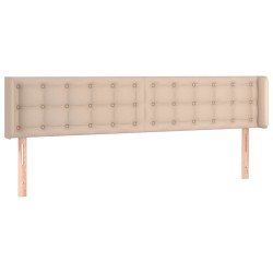 vidaXL Kopfteil mit Ohren Cappuccino-Braun 203x16x78/88 cm Kunstleder