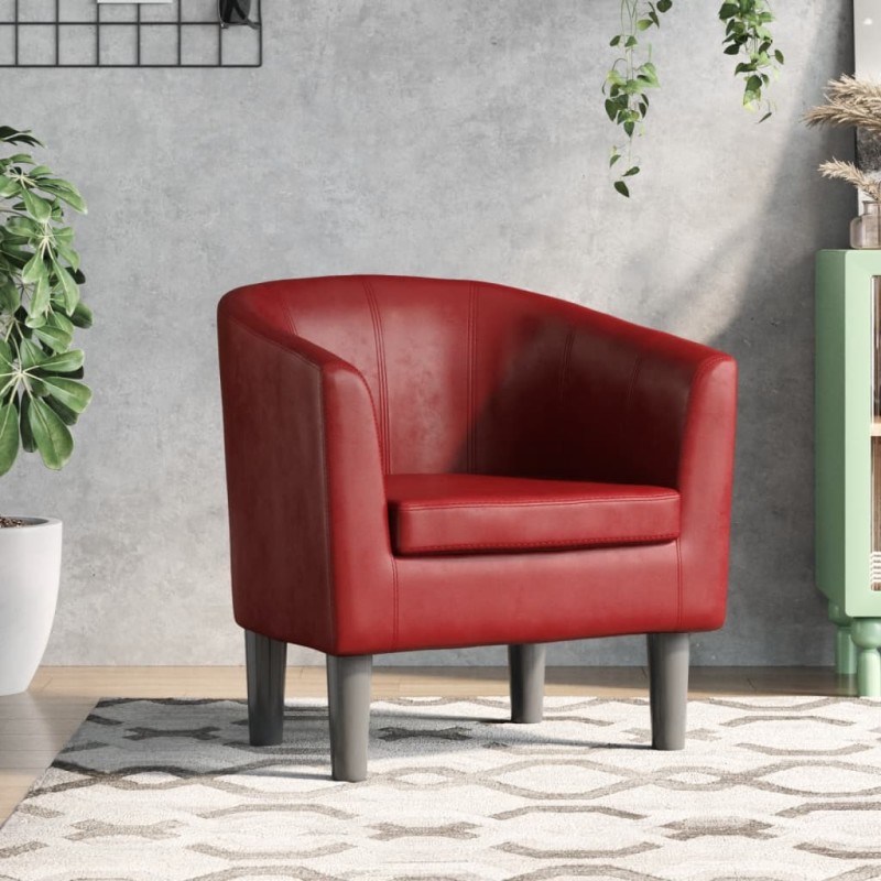 vidaXL Clubsessel Weinrot Kunstleder vidaXL Clubsessel Weinrot Kunstleder