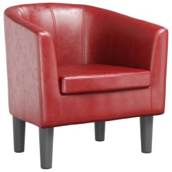 vidaXL Clubsessel Weinrot Kunstleder