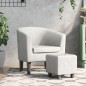 vidaXL Clubsessel mit Fußhocker Weiß Kunstleder vidaXL Clubsessel mit Fußhocker Weiß Kunstleder