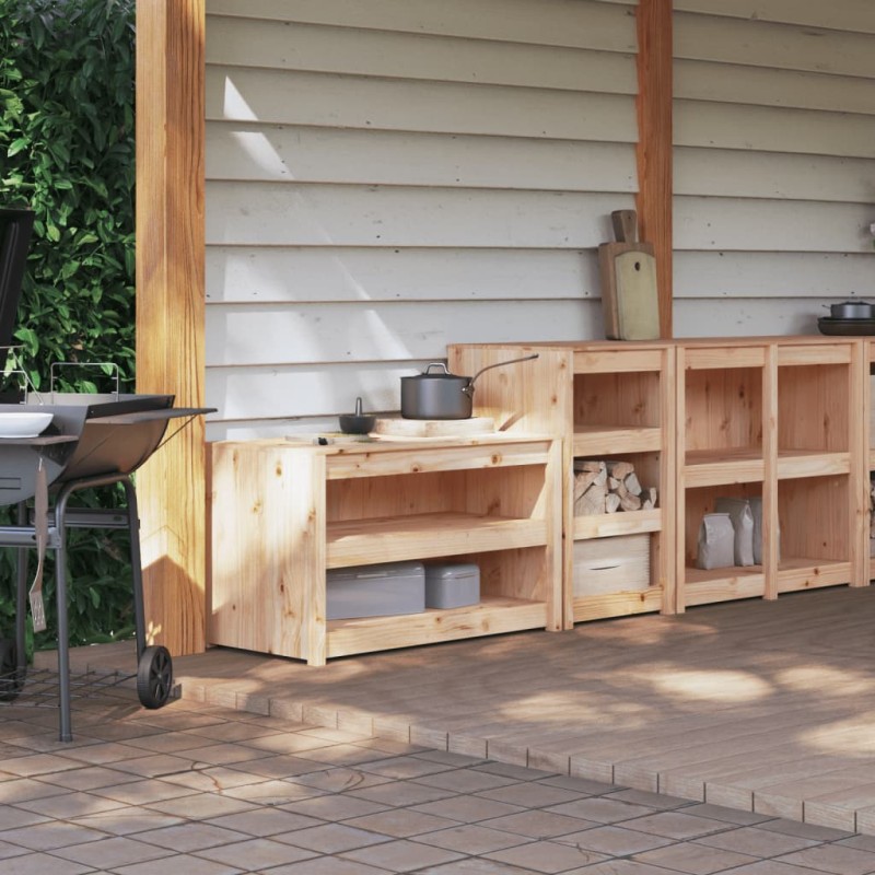 vidaXL Outdoor-Küchenschränke 2 Stk. Massivholz Kiefer vidaXL Outdoor-Küchenschränke 2 Stk. Massivholz Kiefer
