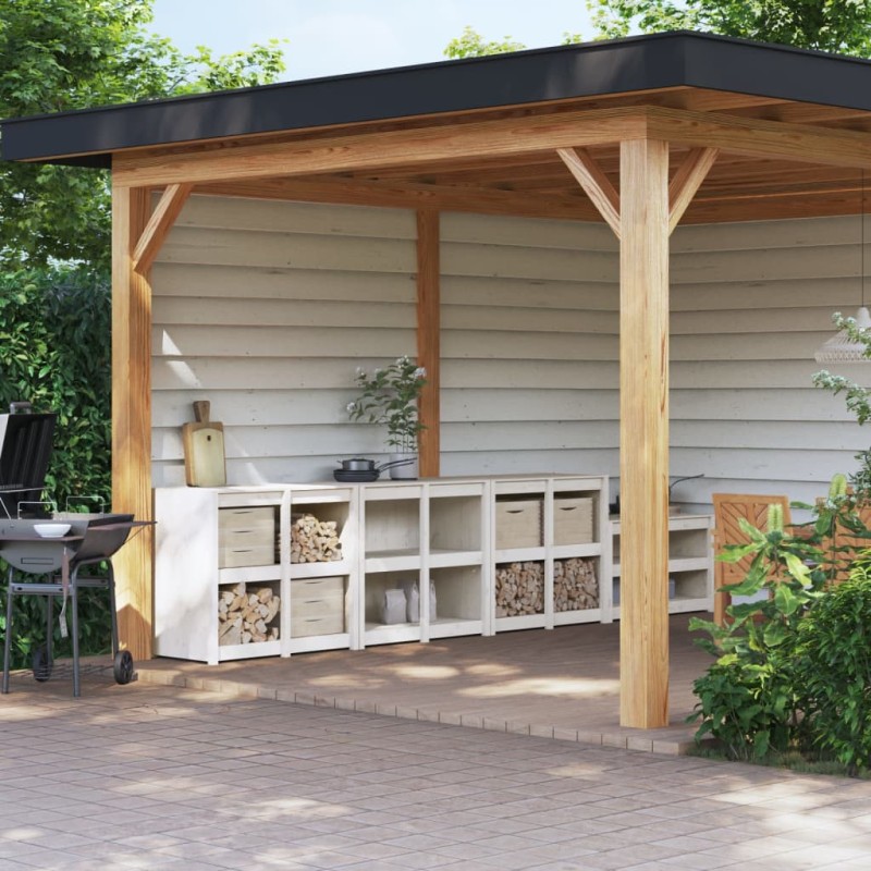 vidaXL Outdoor-Küchenschränke 3 Stk. Weiß Massivholz Kiefer vidaXL Outdoor-Küchenschränke 3 Stk. Weiß Massivholz Kiefer