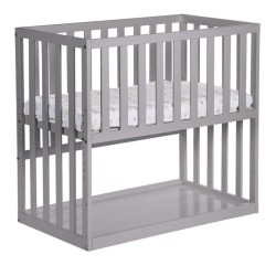 CHILDWOOD Baby-Beistellbett 50x90 cm Buche Grau BSCNSG