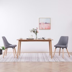 vidaXL Esszimmerstühle 2 Stk. Hellgrau Stoff