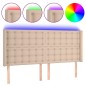 vidaXL LED Kopfteil Cappuccino-Braun 203x16x118/128cm Kunstleder vidaXL LED Kopfteil Cappuccino-Braun 203x16x118/128cm Kunstleder