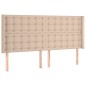 vidaXL LED Kopfteil Cappuccino-Braun 203x16x118/128cm Kunstleder vidaXL LED Kopfteil Cappuccino-Braun 203x16x118/128cm Kunstleder