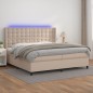 vidaXL Boxspringbett mit Matratze & LED Cappuccino-Braun 200x200cm vidaXL Boxspringbett mit Matratze & LED Cappuccino-Braun 200x200cm