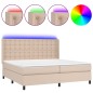 vidaXL Boxspringbett mit Matratze & LED Cappuccino-Braun 200x200cm vidaXL Boxspringbett mit Matratze & LED Cappuccino-Braun 200x200cm