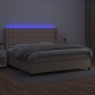 vidaXL Boxspringbett mit Matratze & LED Cappuccino-Braun 200x200cm vidaXL Boxspringbett mit Matratze & LED Cappuccino-Braun 200x200cm