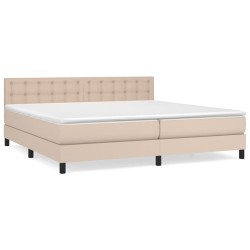 vidaXL Boxspringbett Matratze Cappuccino-Braun 200x200cm Kunstleder