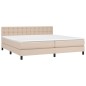 vidaXL Boxspringbett Matratze Cappuccino-Braun 200x200cm Kunstleder vidaXL Boxspringbett Matratze Cappuccino-Braun 200x200cm Kunstleder
