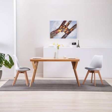vidaXL Esszimmerstühle 2 Stk. Weiß und Schwarz Kunstleder 