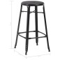 vidaXL Barhocker 6 Stk. Schwarz Stahl vidaXL Barhocker 6 Stk. Schwarz Stahl