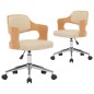 Drehbare Esszimmerstühle 2 Stk. Creme Bugholz und Kunstleder Drehbare Esszimmerstühle 2 Stk. Creme Bugholz und Kunstleder