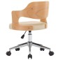 Drehbare Esszimmerstühle 2 Stk. Creme Bugholz und Kunstleder Drehbare Esszimmerstühle 2 Stk. Creme Bugholz und Kunstleder