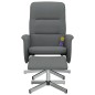 vidaXL Massagesessel mit Fußhocker Dunkelgrau Stoff vidaXL Massagesessel mit Fußhocker Dunkelgrau Stoff