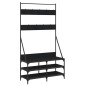 vidaXL Kleiderständer mit Schuhablage Schwarz 100x40x184 cm vidaXL Kleiderständer mit Schuhablage Schwarz 100x40x184 cm