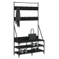 vidaXL Kleiderständer mit Schuhablage Schwarz 100x40x184 cm vidaXL Kleiderständer mit Schuhablage Schwarz 100x40x184 cm