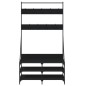 vidaXL Kleiderständer mit Schuhablage Schwarz 100x40x184 cm vidaXL Kleiderständer mit Schuhablage Schwarz 100x40x184 cm