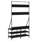 vidaXL Kleiderständer mit Schuhablage Schwarz 100x40x184 cm vidaXL Kleiderständer mit Schuhablage Schwarz 100x40x184 cm