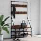 vidaXL Kleiderständer mit Schuhablage Braun Eichen-Optik 100x40x184 cm vidaXL Kleiderständer mit Schuhablage Braun Eichen-Optik 100x40x184 cm
